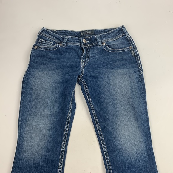 Silver Jeans Suki Capri Size 30 Medium wash denim Stretch Crop ankle style - Picture 14 of 15